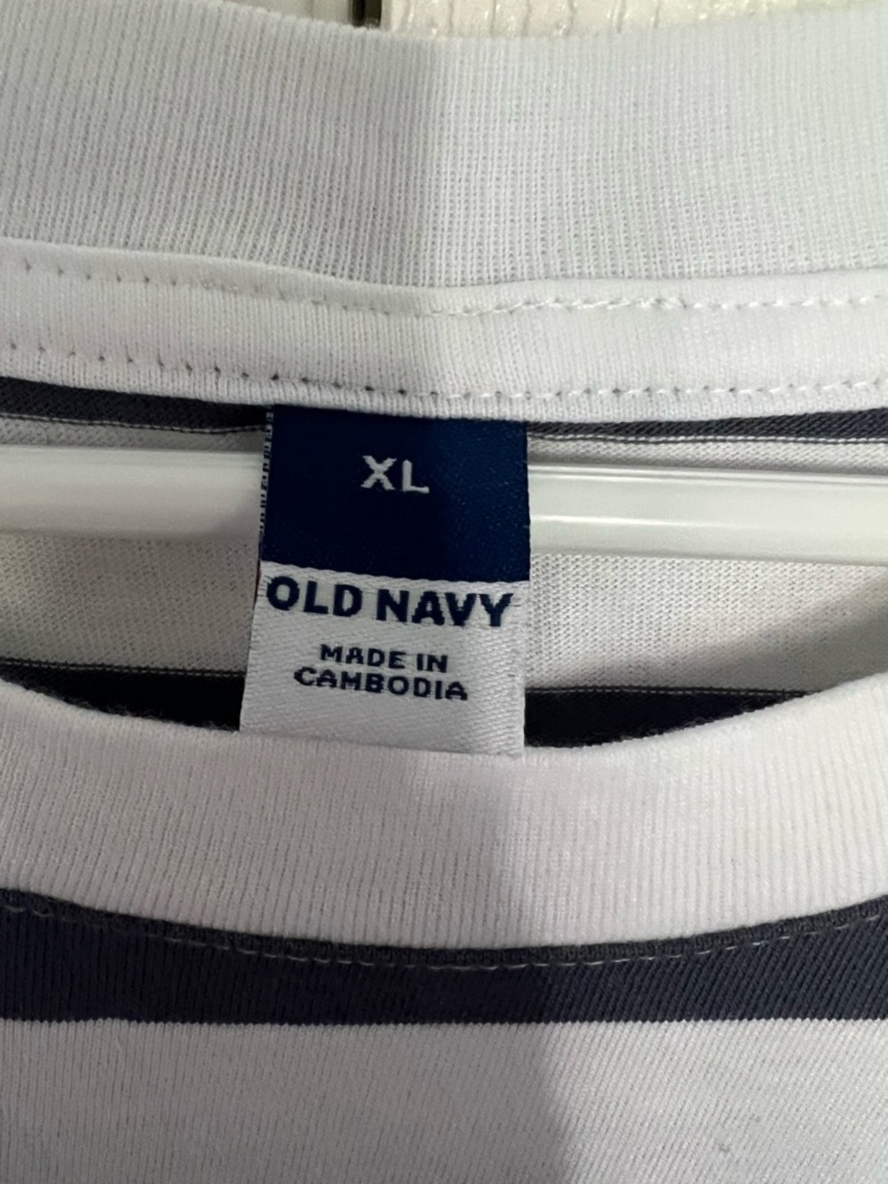 Old Navy White and Navy Striped Short Sleeve T Shirt Dress Size XL NWT - Picture 3 of 4